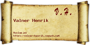 Valner Henrik névjegykártya